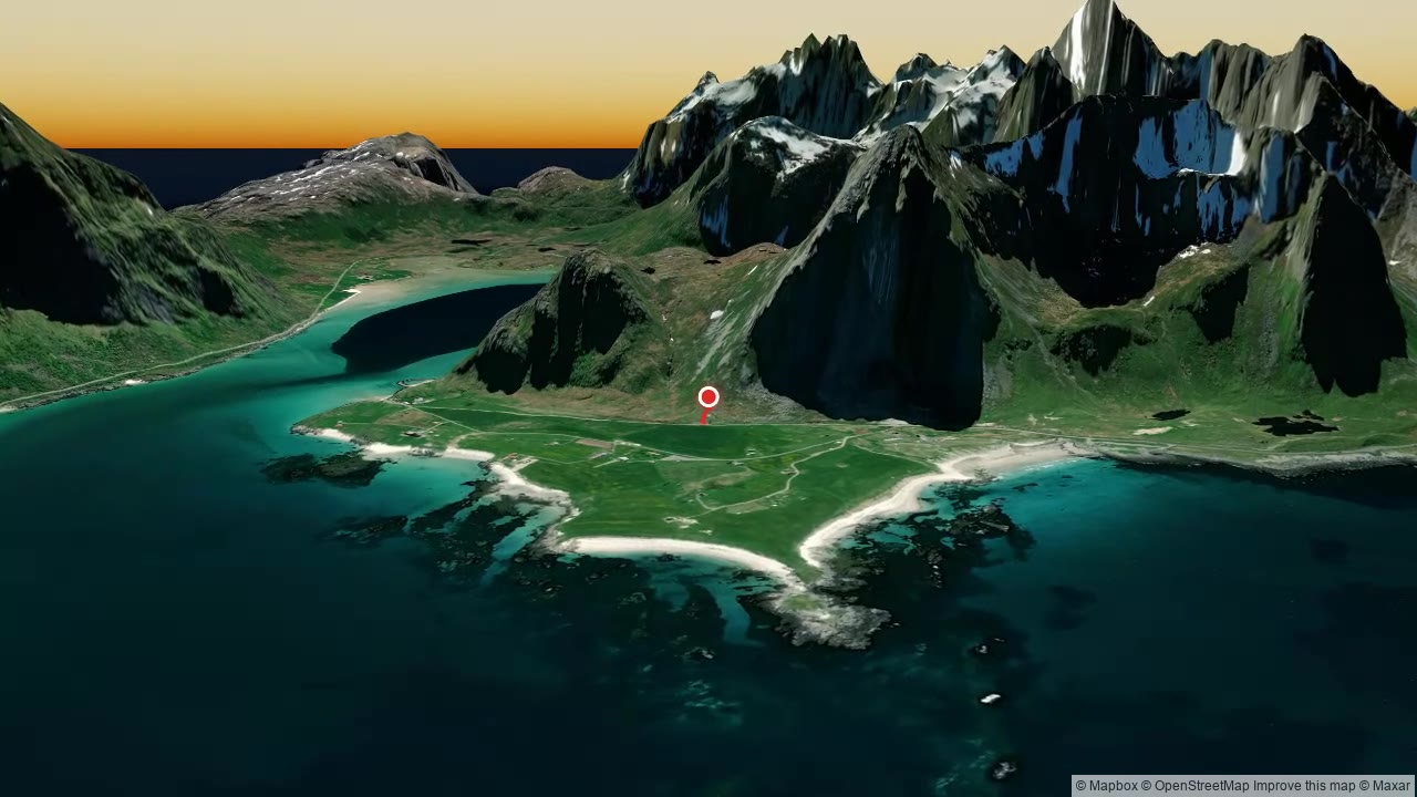 3D GPX animation frame for a travel day route through terrain
