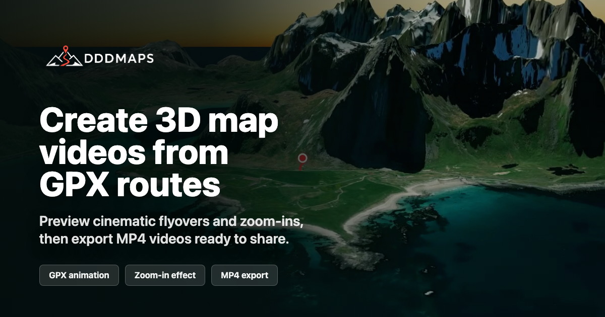 Travel route animation frame for a destination guide itinerary