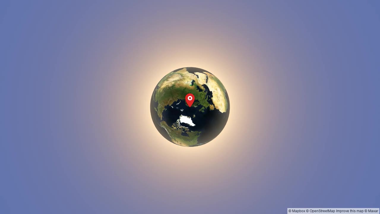 Zoom-in map video frame for a trailhead reveal